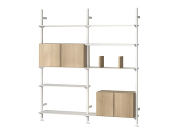PIRA G2 - Open wall-mounted aluminium and wood bookcase by String Furniture - view 2